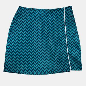 Lady Hagen Chevron Golf Skort Pockets Women's Sz 2 Teal Navy Tennis Pickleball